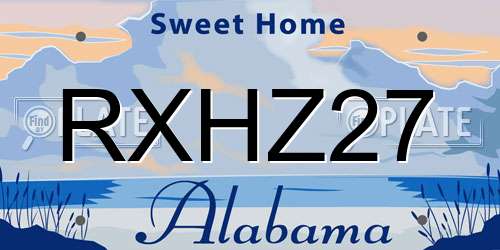 RXHZ27 Alabama License Plate