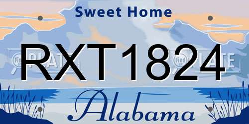RXT1824 Alabama License Plate