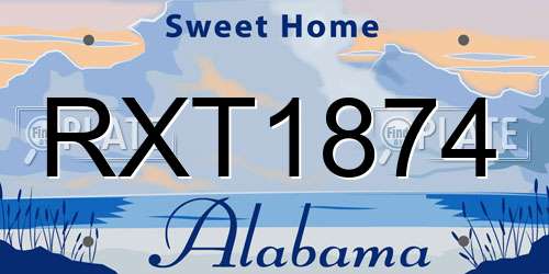 RXT1874 Alabama License Plate