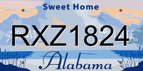 RXZ1824 Alabama License Plate