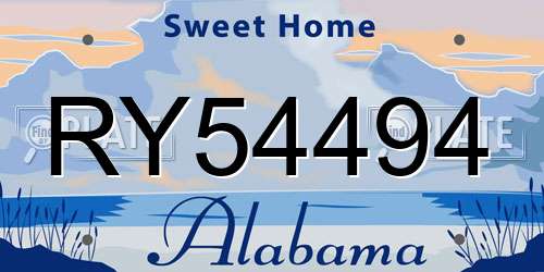RY54494 Alabama License Plate