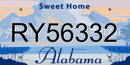 RY56332 Alabama License Plate