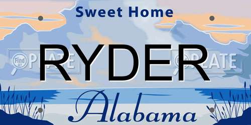 RYDER Alabama License Plate