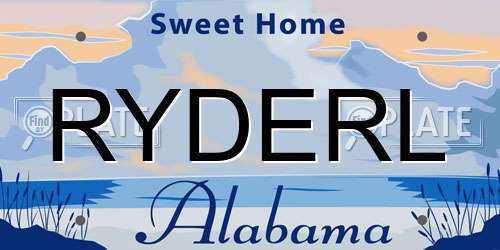 RYDERL Alabama License Plate