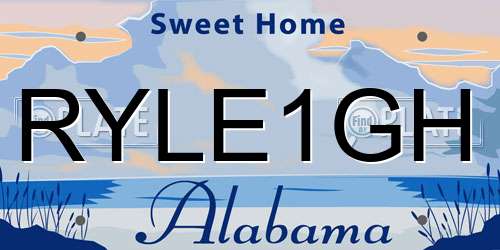 RYLE1GH Alabama License Plate