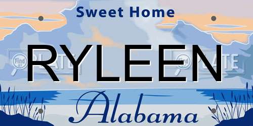 RYLEEN Alabama License Plate
