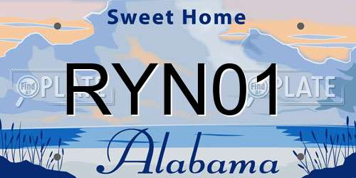 RYN01 Alabama License Plate