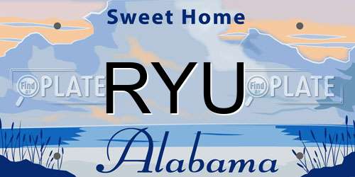 RYU Alabama License Plate