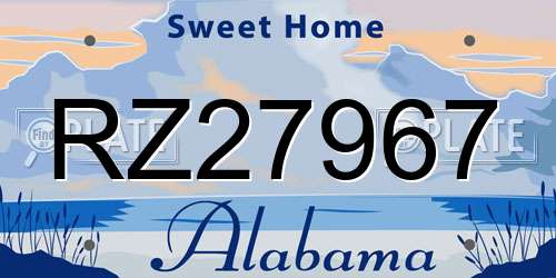 RZ27967 Alabama License Plate