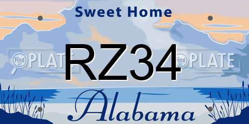RZ34 Alabama License Plate