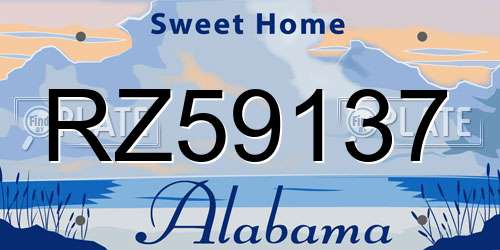 RZ59137 Alabama License Plate