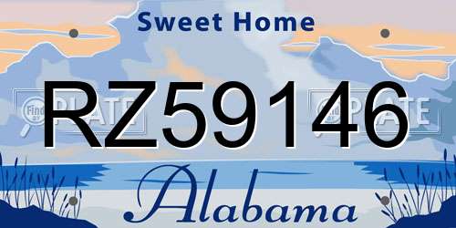 RZ59146 Alabama License Plate