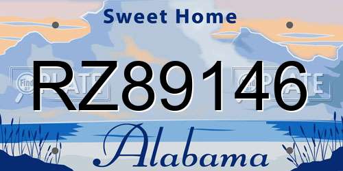 RZ89146 Alabama License Plate