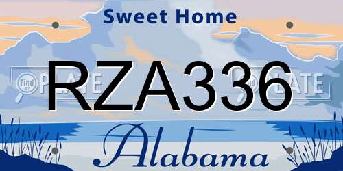 RZA336 Alabama License Plate