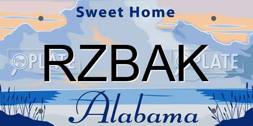 RZBAK Alabama License Plate