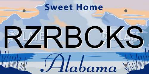 RZRBCKS Alabama License Plate