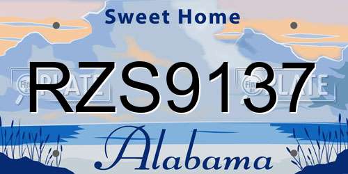 RZS9137 Alabama License Plate