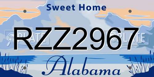 RZZ2967 Alabama License Plate