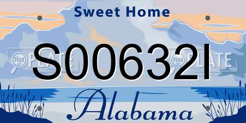 S00632I Alabama License Plate