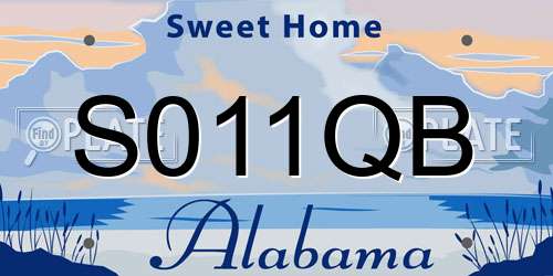 S011QB Alabama License Plate