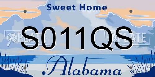 S011QS Alabama License Plate