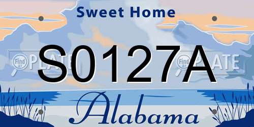S0127A Alabama License Plate