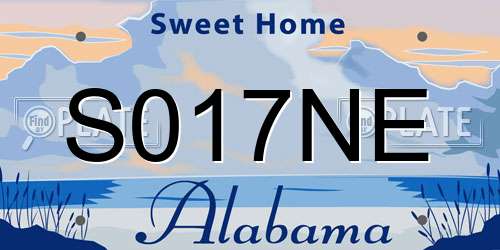 S017NE Alabama License Plate