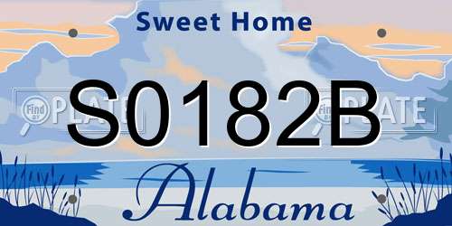 S0182B Alabama License Plate