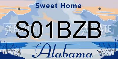 S01BZB Alabama License Plate