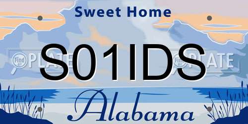 S01IDS Alabama License Plate