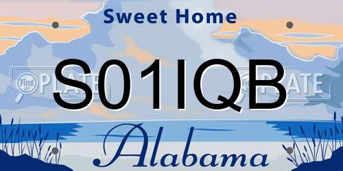 S01IQB Alabama License Plate