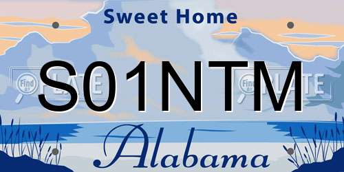S01NTM Alabama License Plate