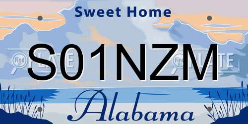 S01NZM Alabama License Plate