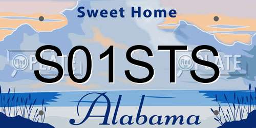 S01STS Alabama License Plate
