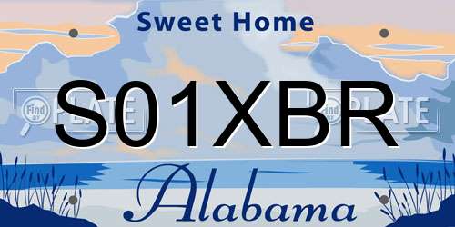 S01XBR Alabama License Plate