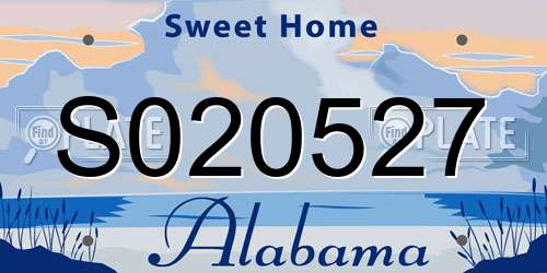 S020527 Alabama License Plate