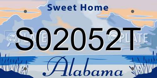 S02052T Alabama License Plate