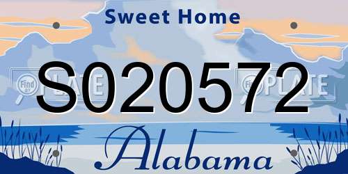 S020572 Alabama License Plate