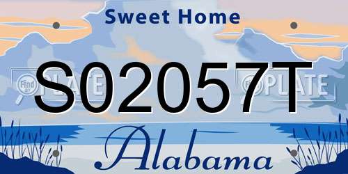 S02057T Alabama License Plate