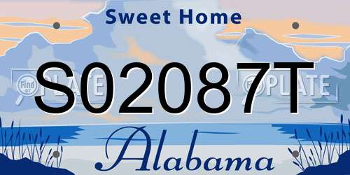 S02087T Alabama License Plate