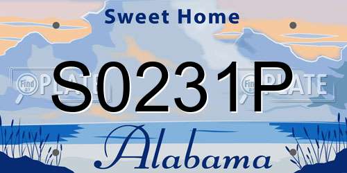 S0231P Alabama License Plate