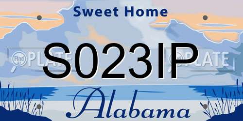 S023IP Alabama License Plate