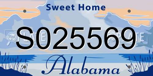 S025569 Alabama License Plate