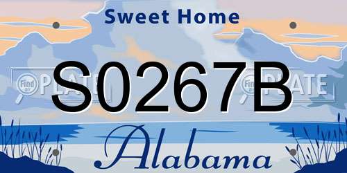 S0267B Alabama License Plate