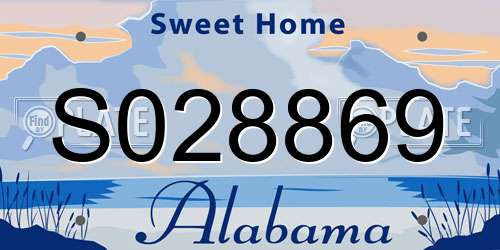 S028869 Alabama License Plate