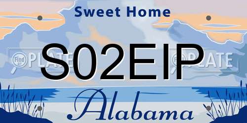 S02EIP Alabama License Plate