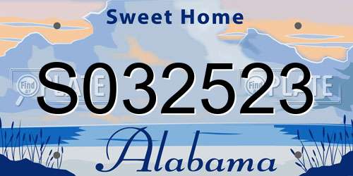 S032523 Alabama License Plate