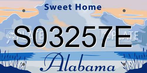 S03257E Alabama License Plate