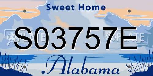 S03757E Alabama License Plate