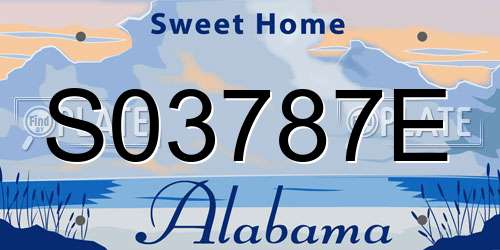 S03787E Alabama License Plate
